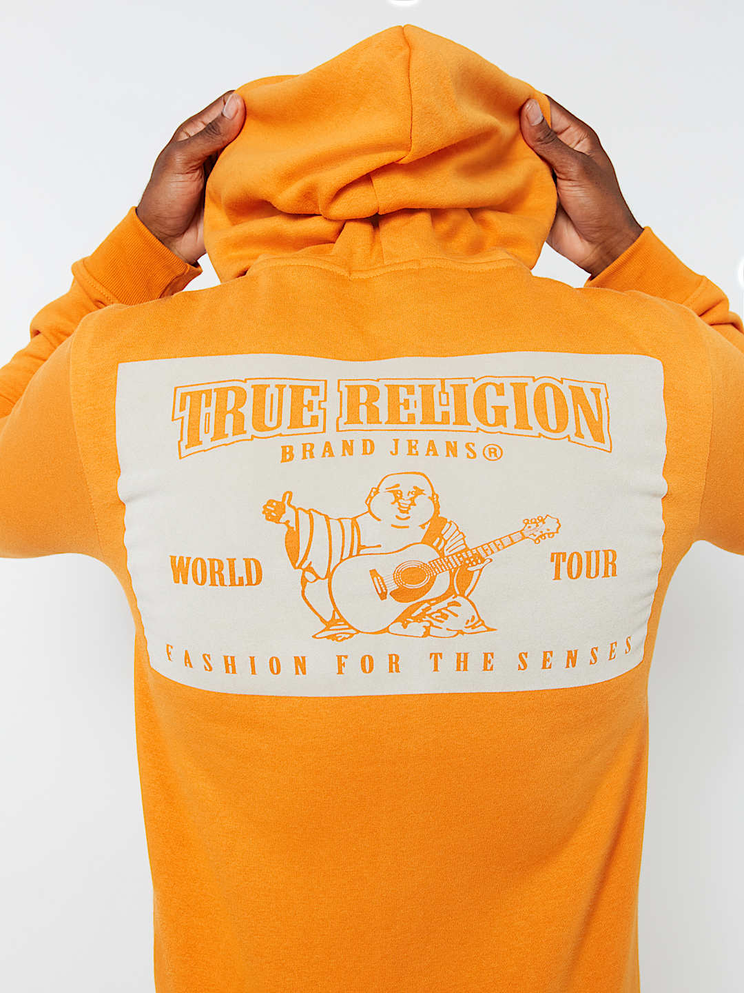 True religion yellow shops hoodie