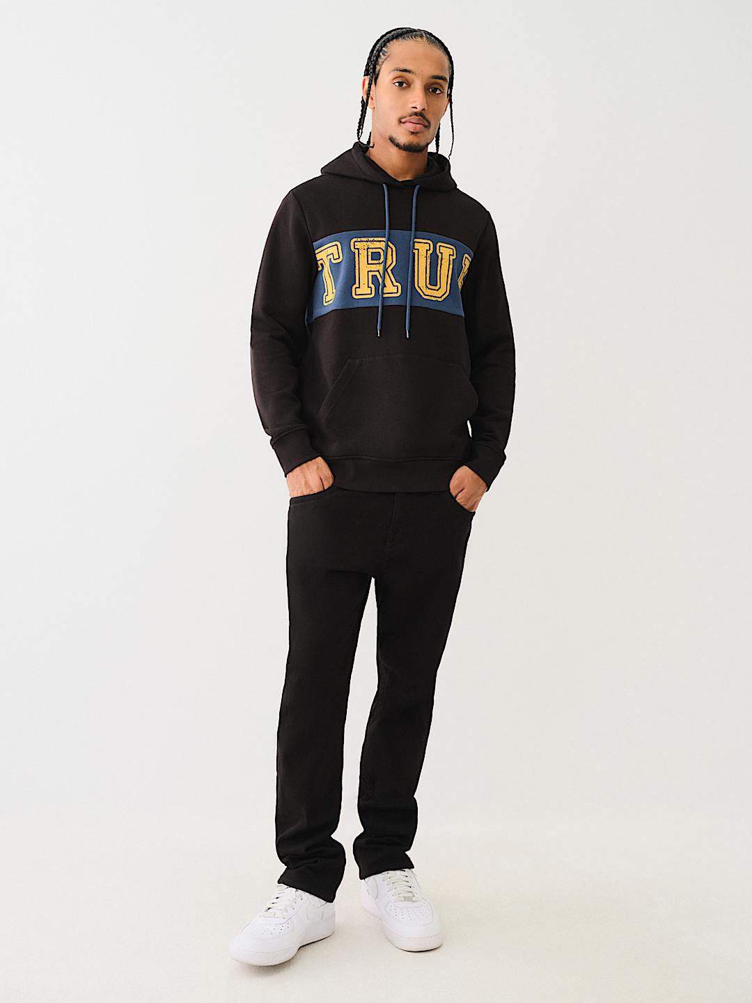 CONTRAST PANEL LOGO HOODIE, image 6