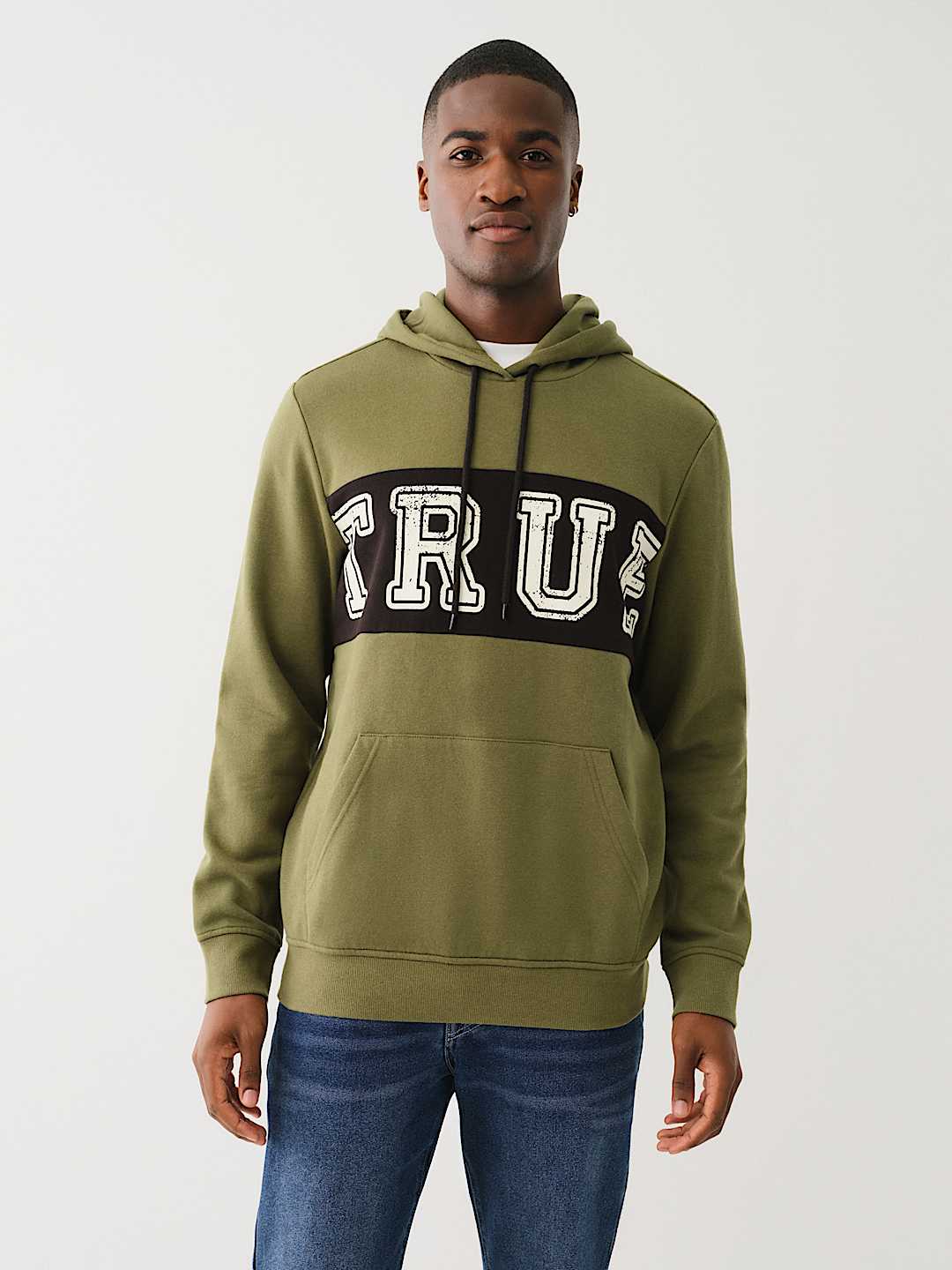 CONTRAST PANEL LOGO HOODIE, image 3