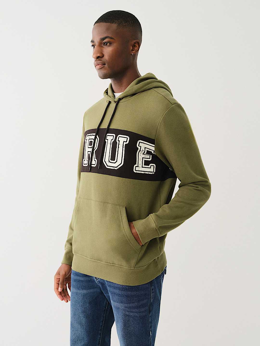 CONTRAST PANEL LOGO HOODIE, image 5