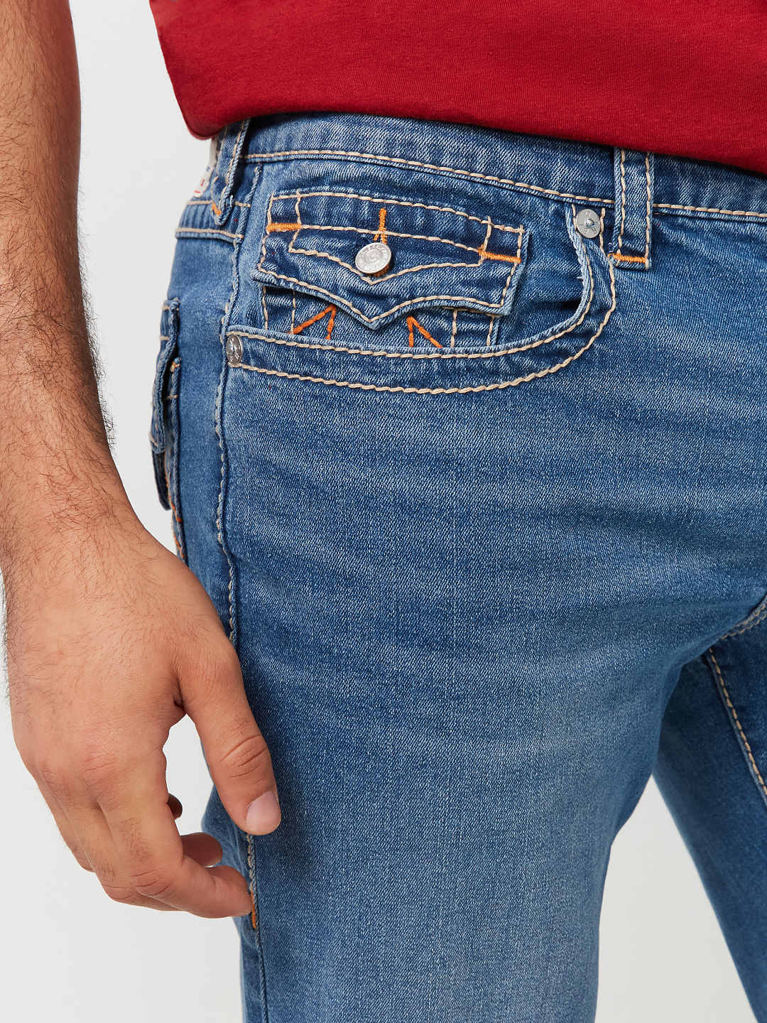 RICKY BIG T FLAP STRAIGHT JEAN - Medium Autumn Wash | True