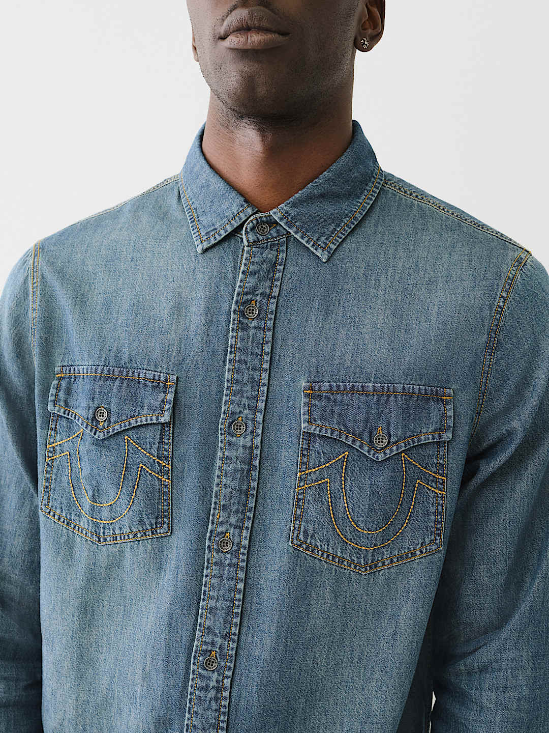 CHAMBRAY LONG SLEEVE SHIRT, image 1