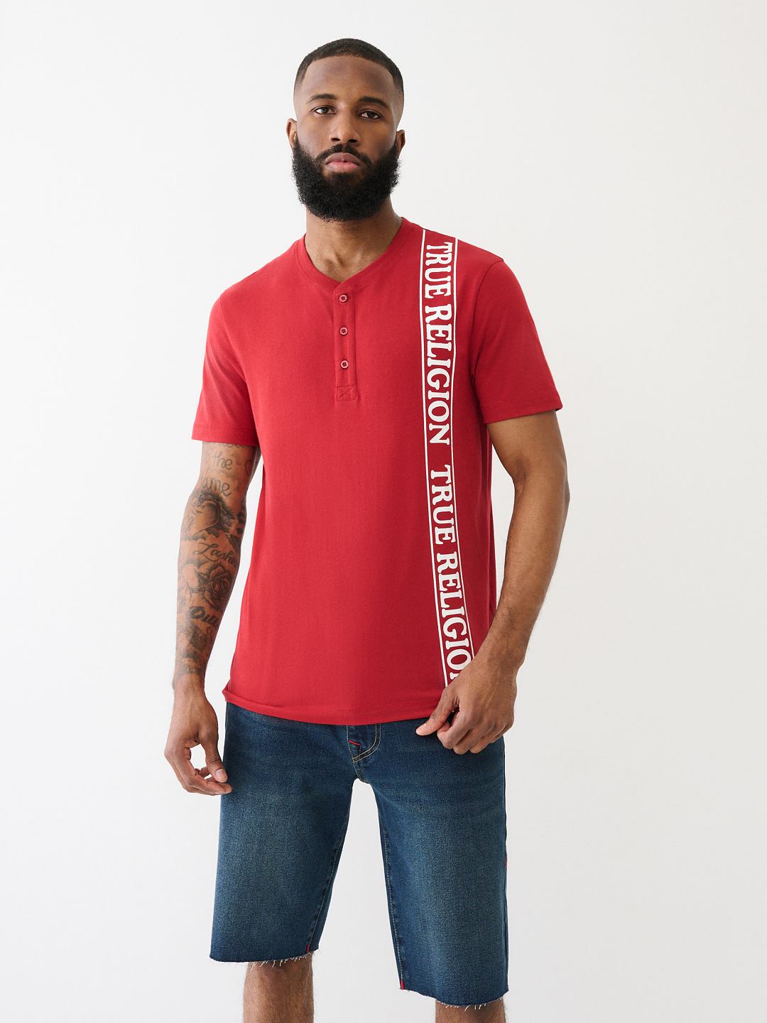 【TRUE RELIGION】★Tシャツ★ MINERAL PATCH HENLEY MINERAL PATCH HENLEY | True Religion