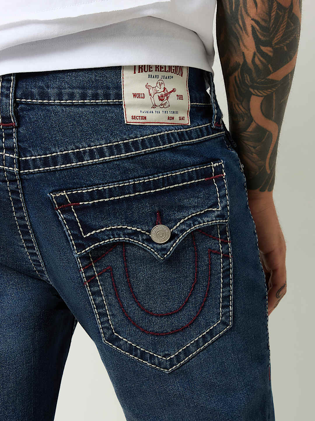 True Religion World Tour hot Red Washed Jeans-38