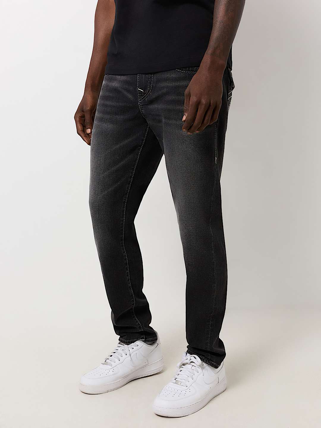 GENO BIG T FLAP SLIM JEAN - GREY GLOOMY WASH | True Religion