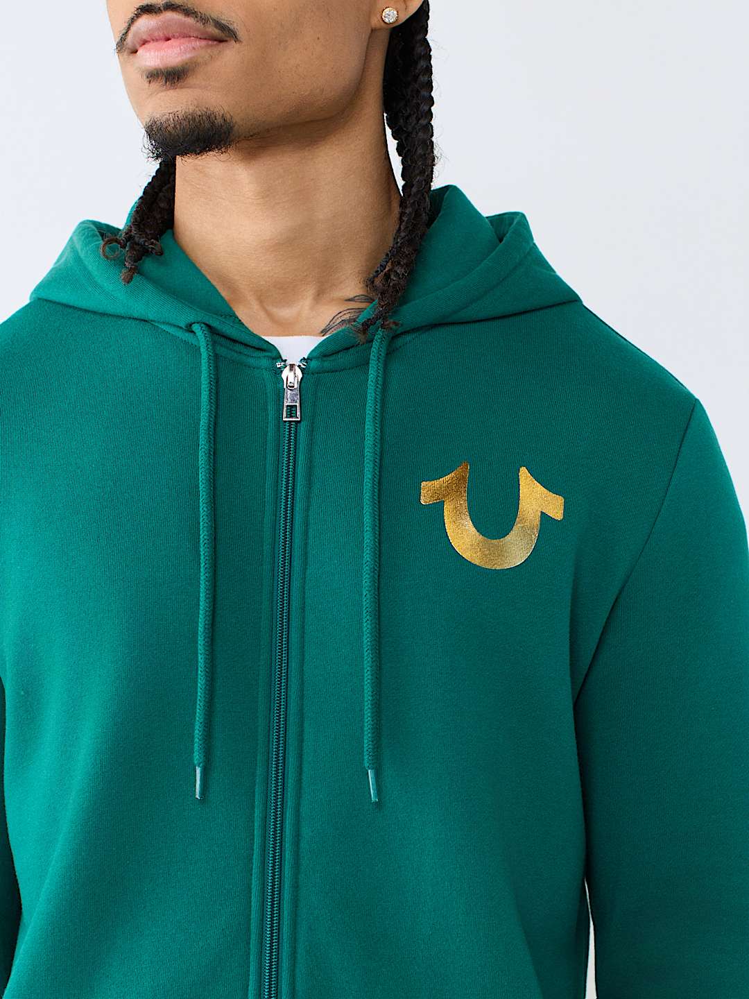 METALLIC CITY BUDDHA ZIP HOODIE