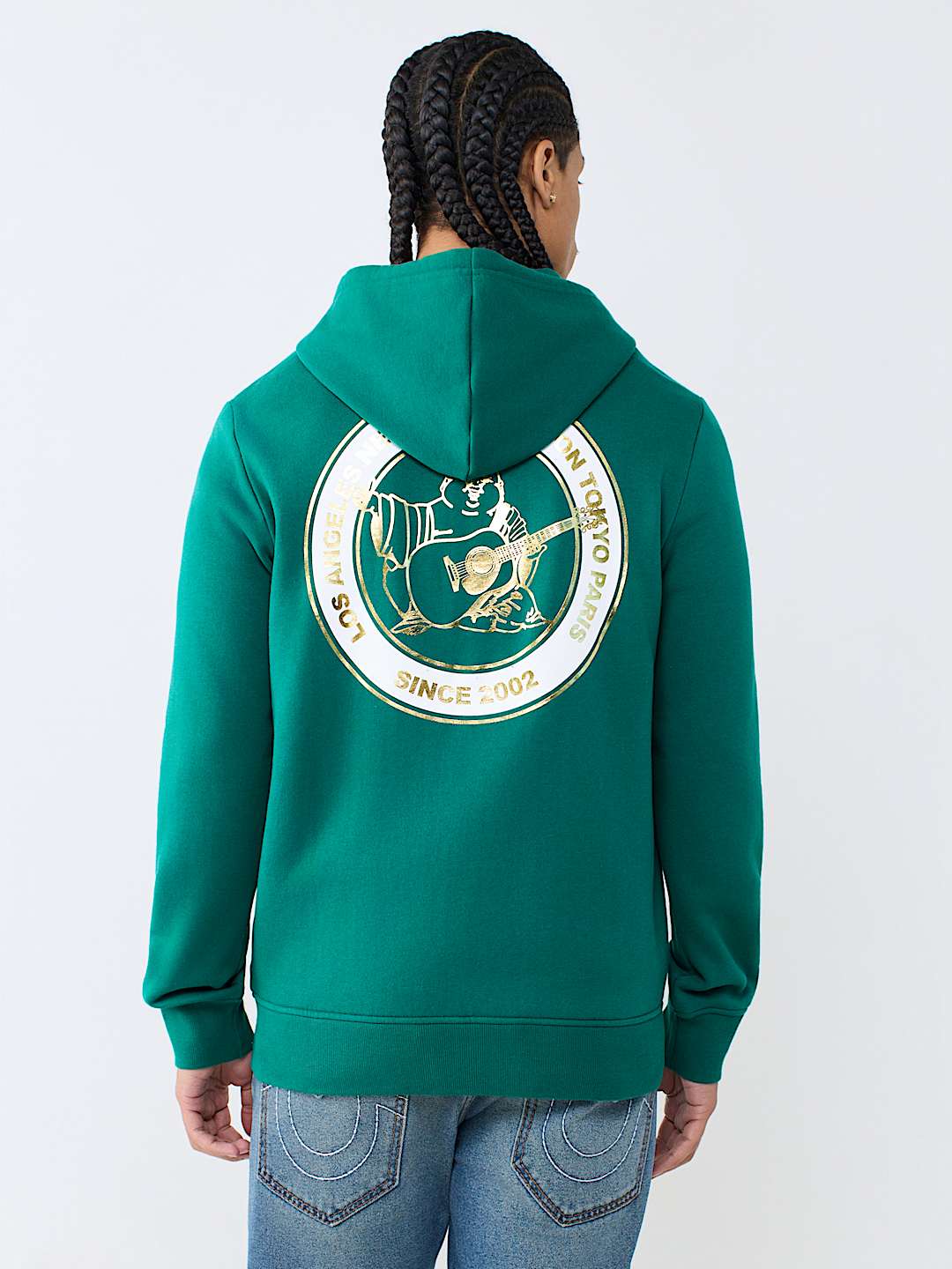 METALLIC CITY BUDDHA ZIP HOODIE