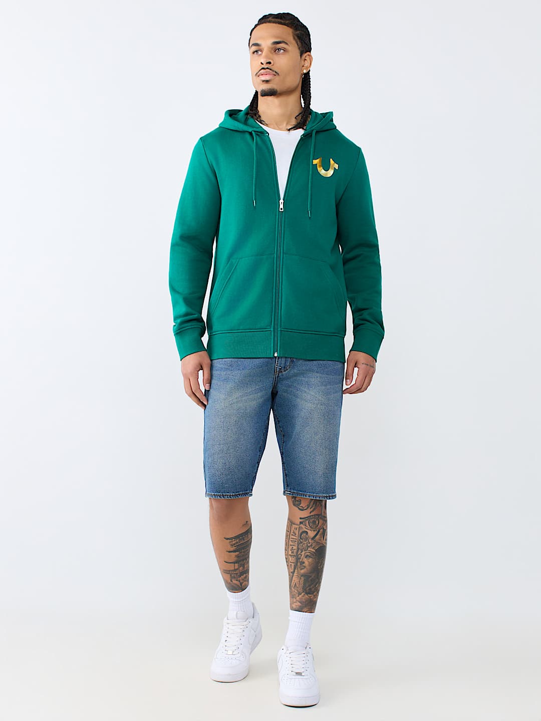 METALLIC CITY BUDDHA ZIP HOODIE