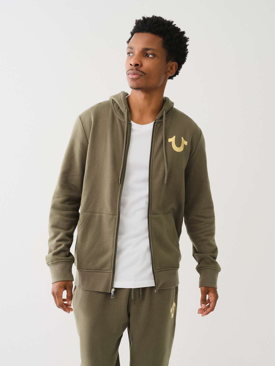 METALLIC CITY BUDDHA ZIP HOODIE, image 2