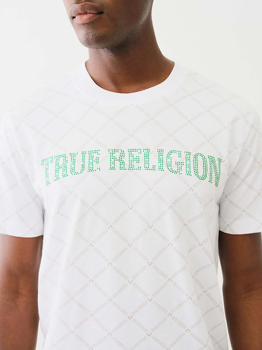 関税込み♪【TRUE RELIGION】CRYSTAL クリスタル ロゴ★ Tシャツ True Religion Women's Distressed Crystal High Shine V-Neck