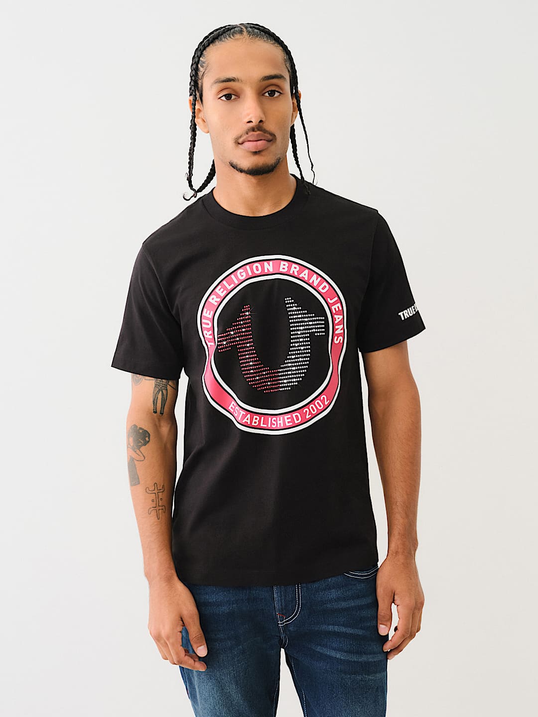 CRYSTAL HORSESHOE LOGO TEE
