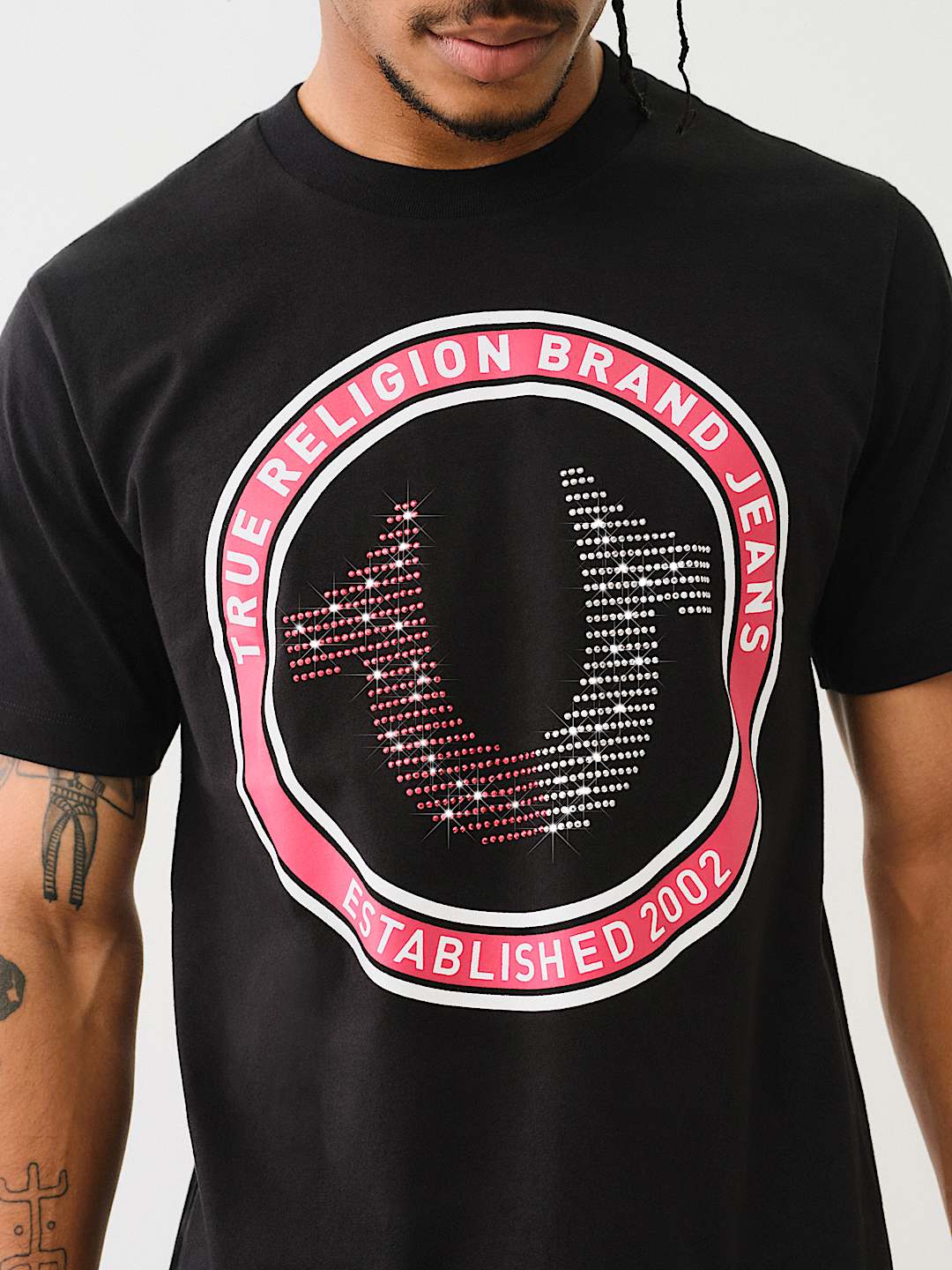 CRYSTAL HORSESHOE LOGO TEE