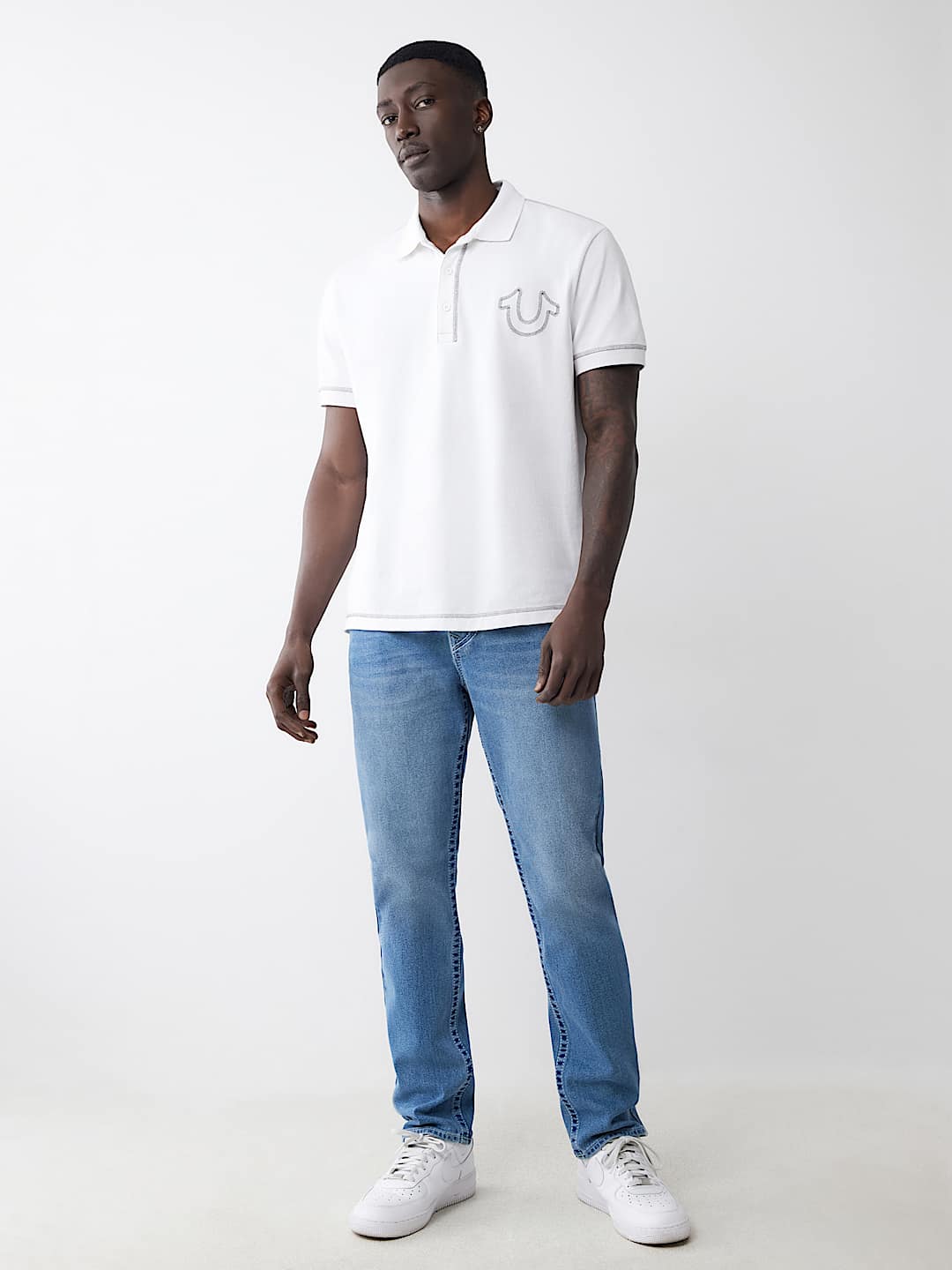 GENO BIG T FLAP SIM JEAN - MEDIUM FRESH WASH | True Religion GENO BIG T FLAP SIM JEAN - MEDIUM FRESH WASH | True Religion