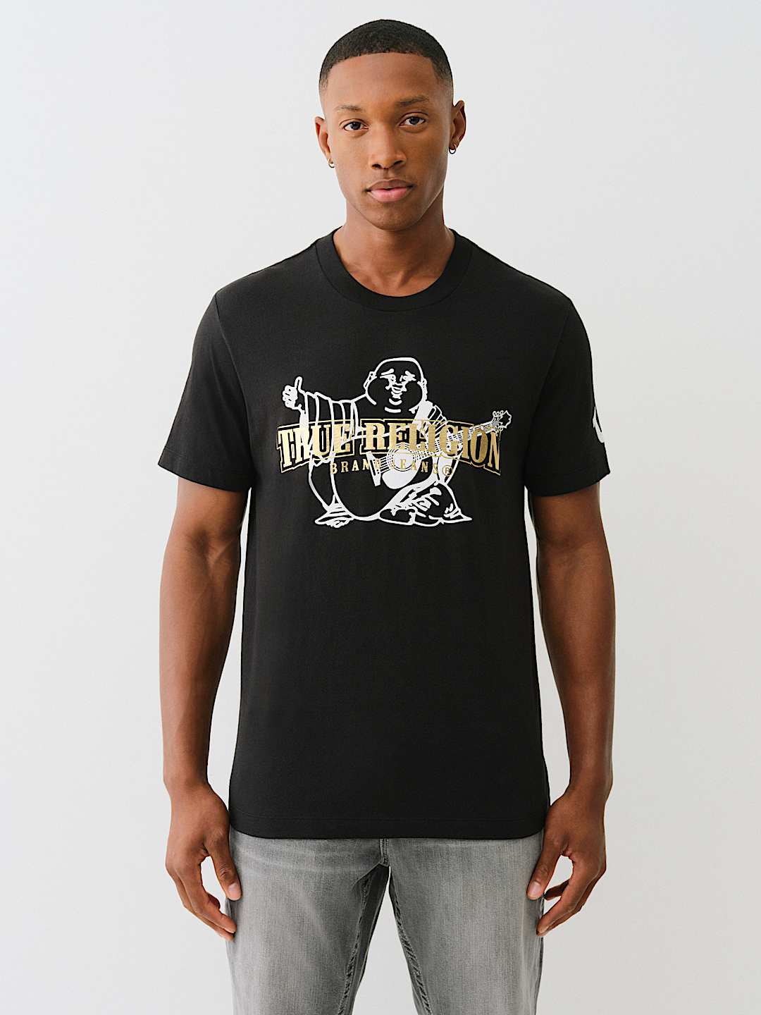 True Religion★半袖 クルーネック Wing ロゴ トップス Tシャツ HS WING LOGO CONTRAST STITCH TEE - White | True Religion