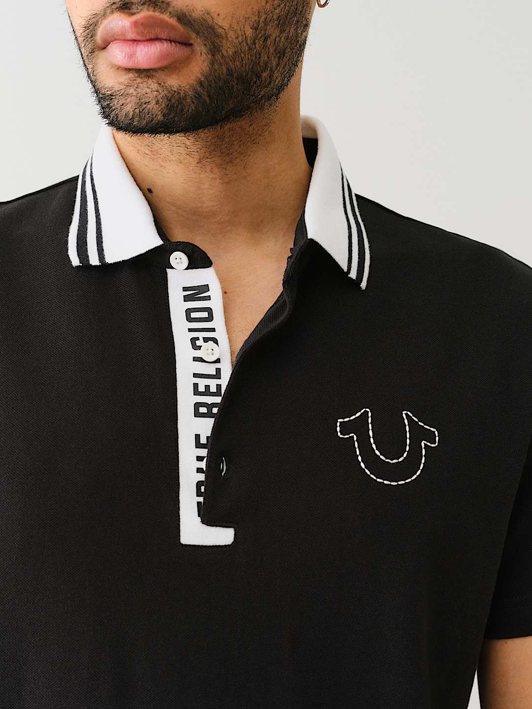 TRUE RELIGION GUSSET POLO SHIRT