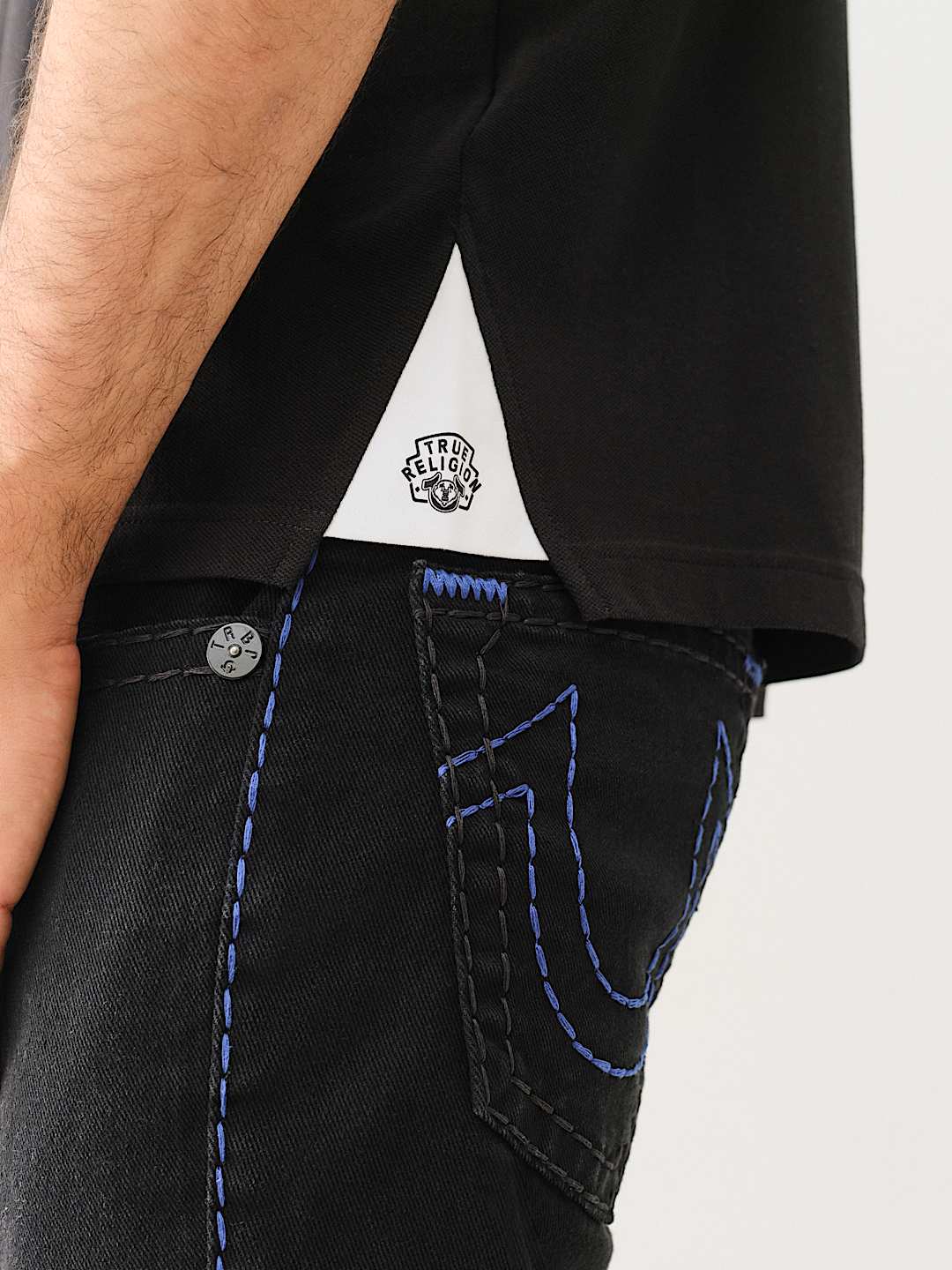TRUE RELIGION GUSSET POLO SHIRT