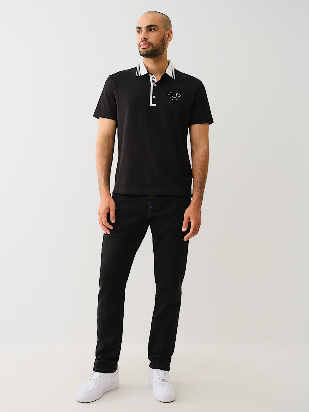 TRUE RELIGION GUSSET POLO SHIRT