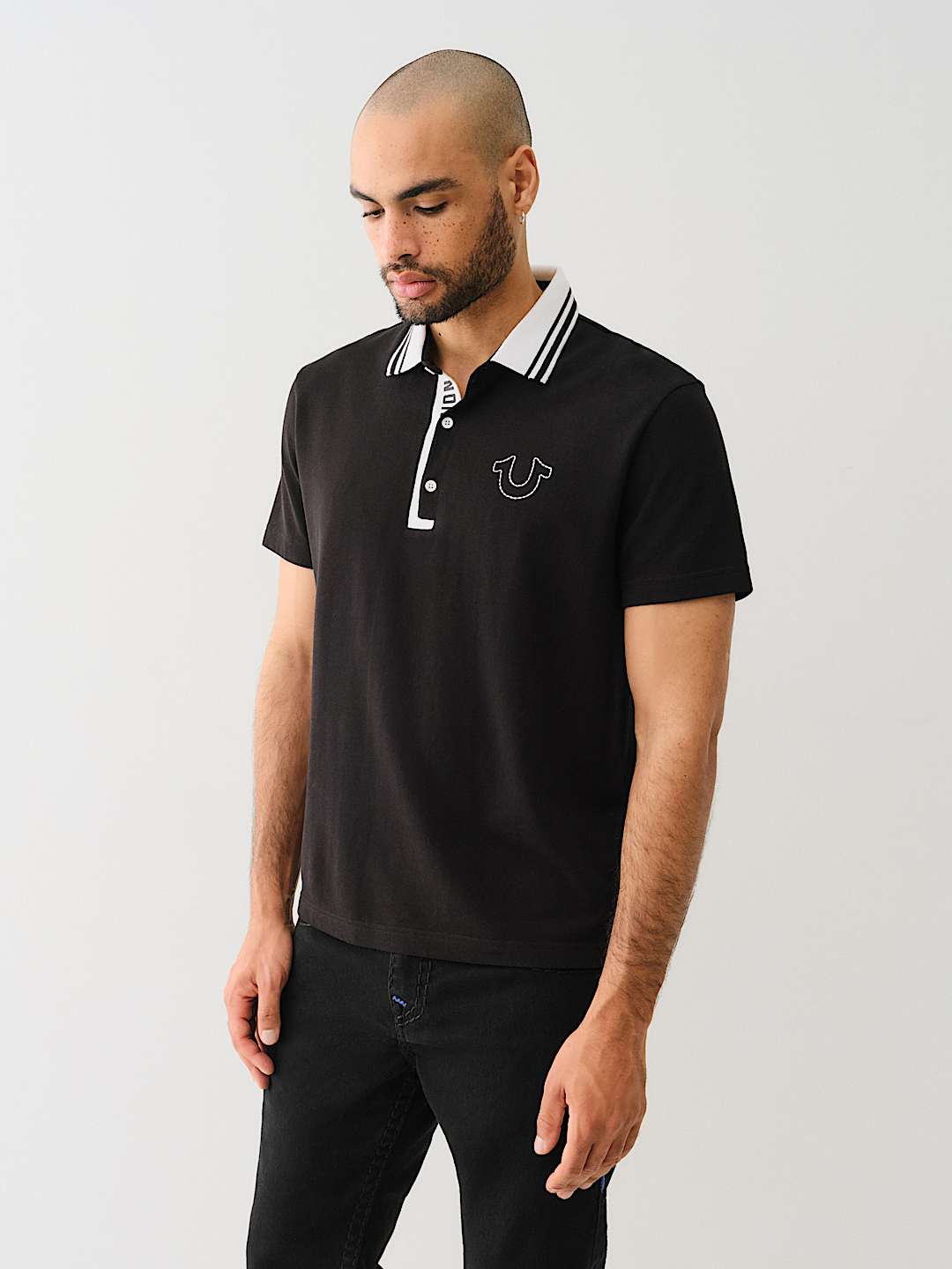 TRUE RELIGION GUSSET POLO SHIRT