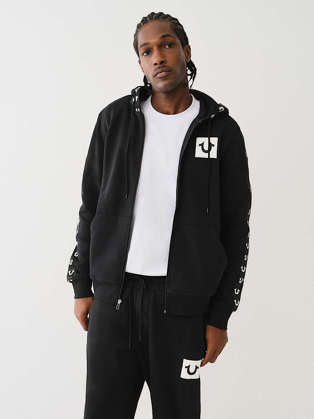 LOGO TAPE TRIM ZIP HOODIE True Religion