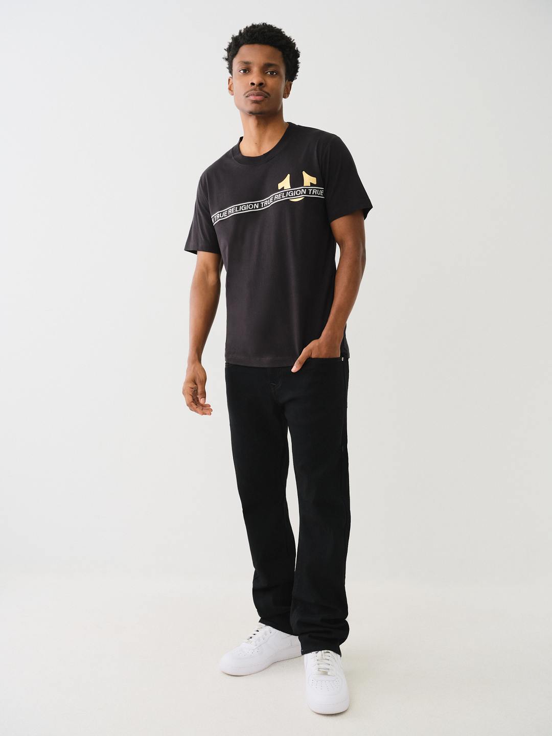 METALLIC LOGO TAPING TEE, image 4