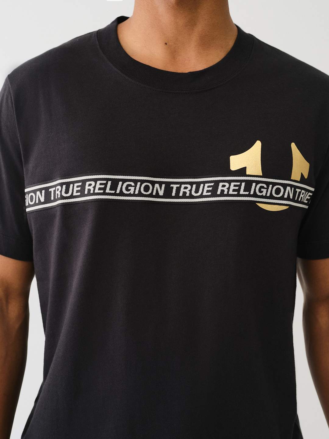 METALLIC LOGO TAPING TEE