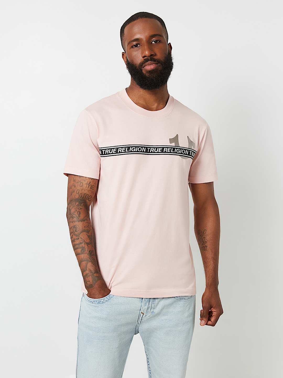METALLIC LOGO TAPING TEE