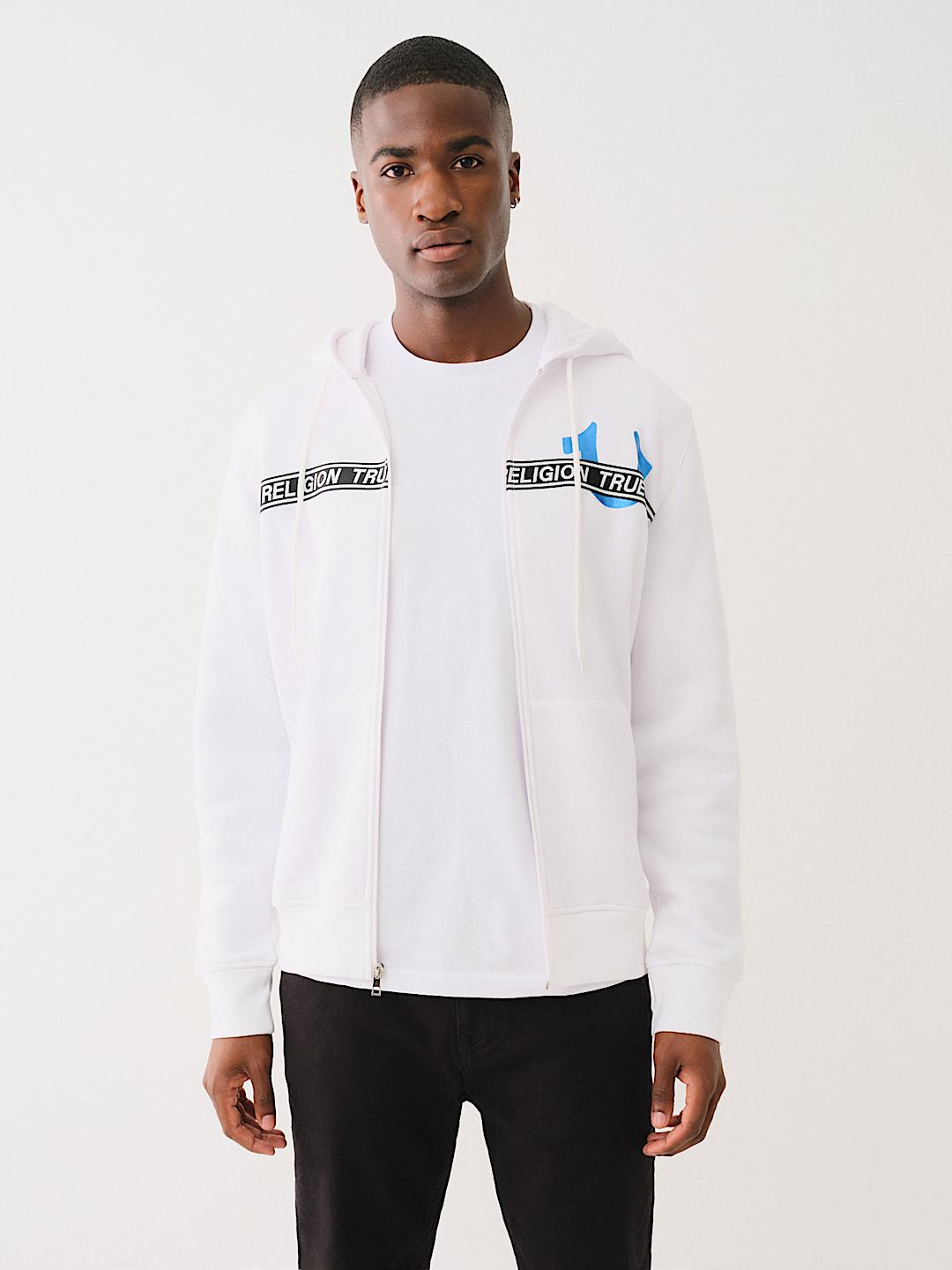 METALLIC LOGO TAPE TRIM ZIP HOODIE, image 3