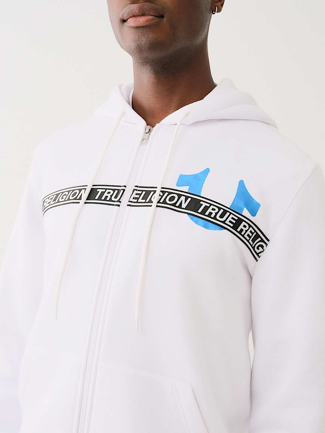 METALLIC LOGO TAPE TRIM ZIP HOODIE, image 1