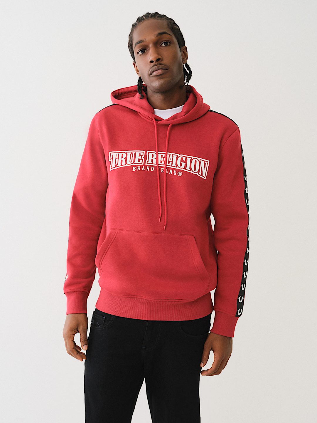 True religion logo tape hoodie sales