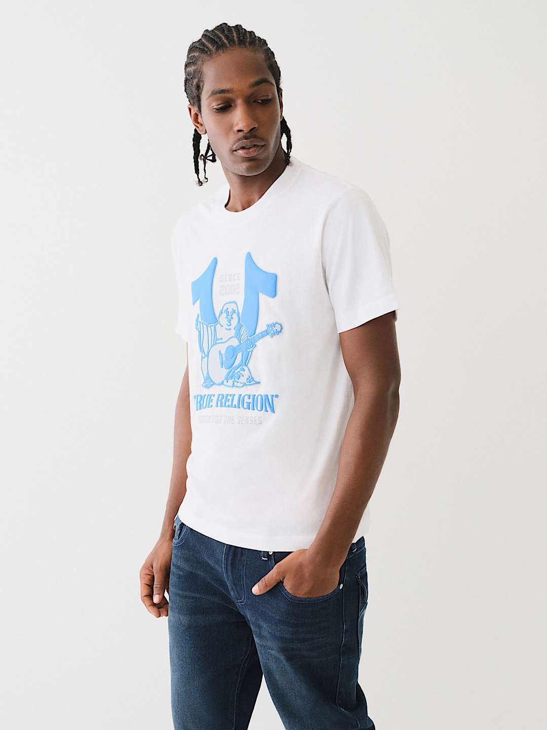 CAMISETA CON ESTAMPADO EN RELIEVE DE BUDA CON HERRADURA, image 4