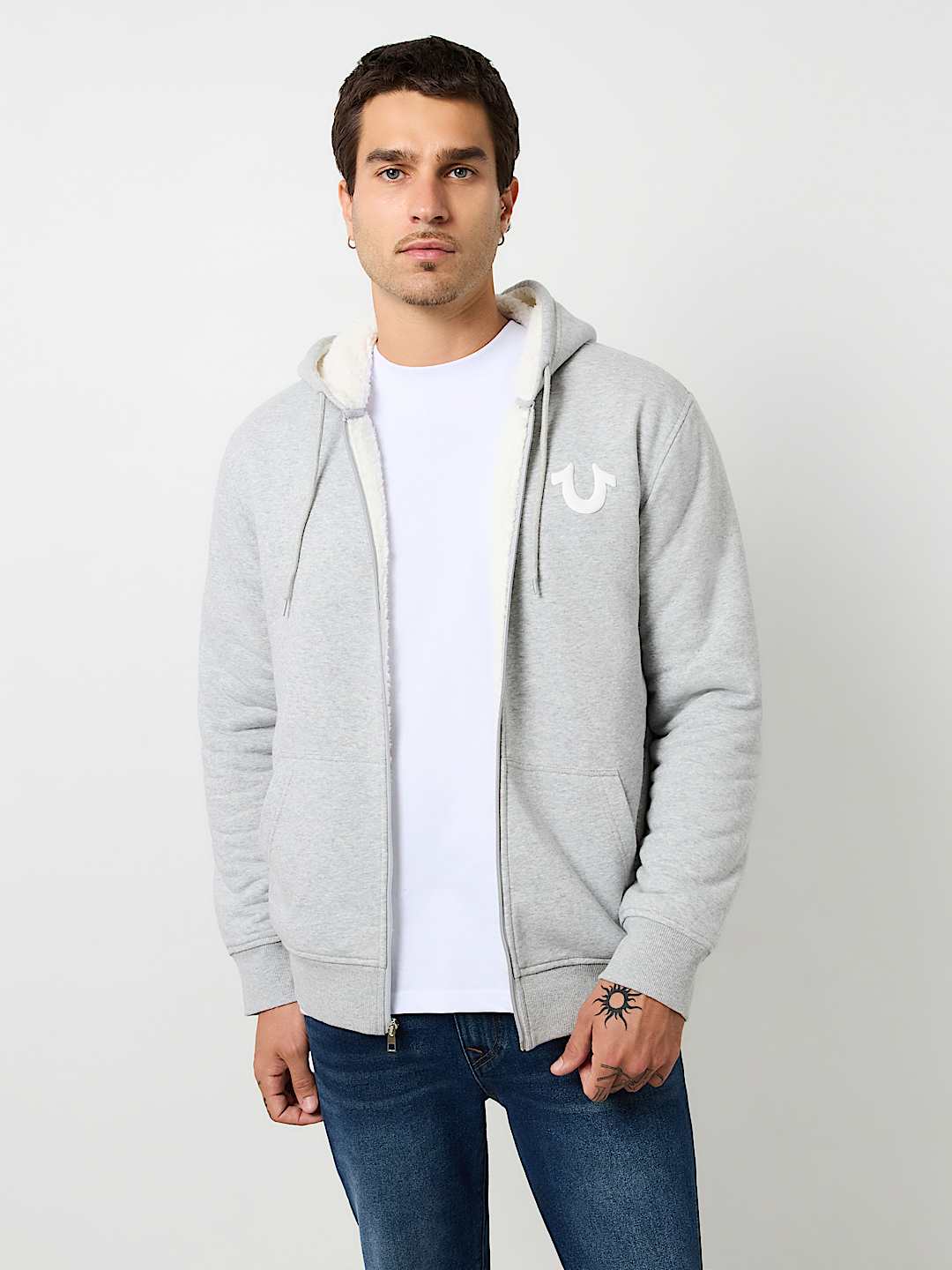 SHERPA PUFF PRINT LOGO ZIP HOODIE, image 3