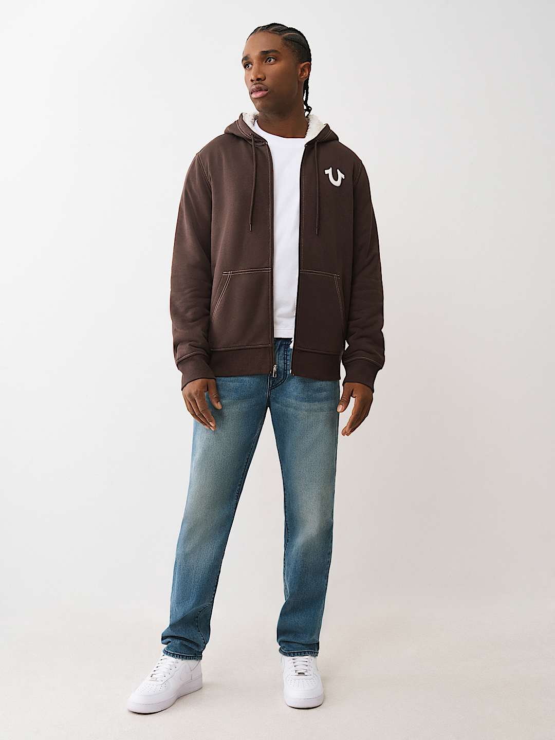 SHERPA PUFF PRINT LOGO ZIP HOODIE
