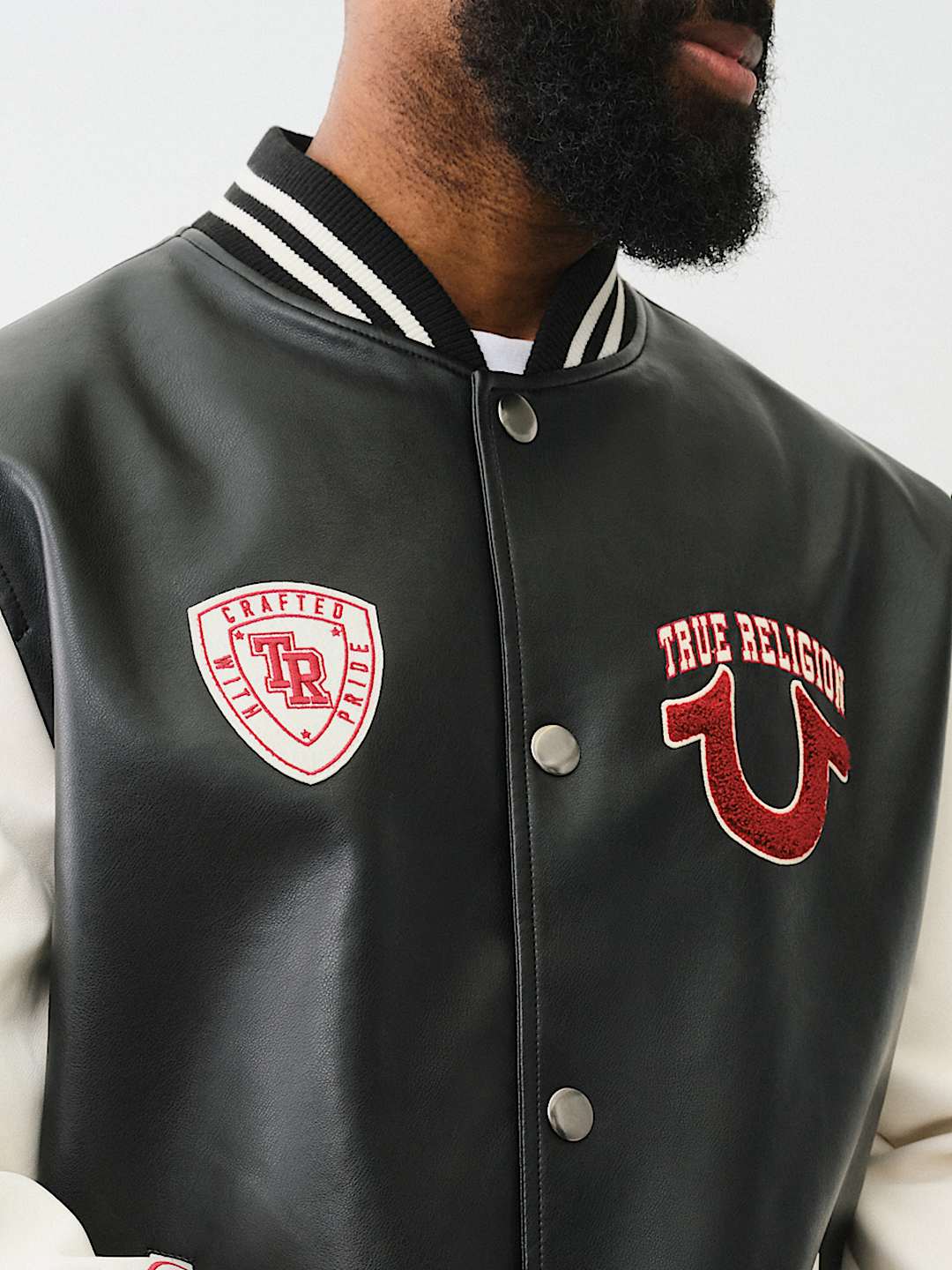 True store Religion Varsity Jacket Mens Medium Red & Black