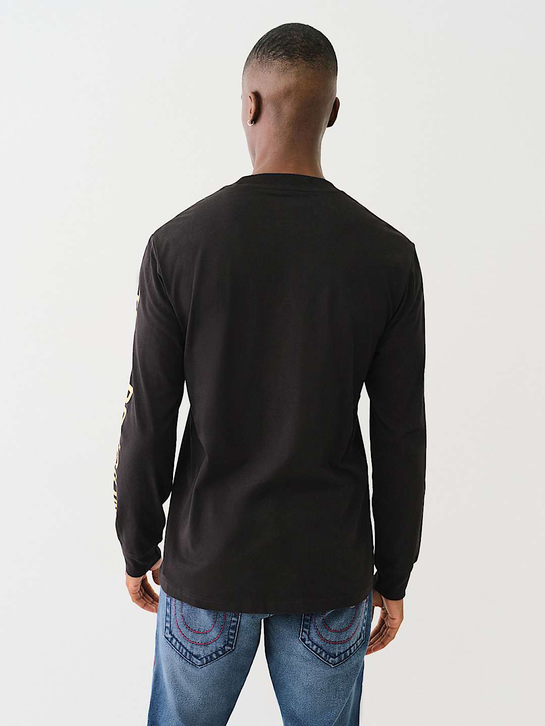 METALLIC TAPING LONG SLEEVE TEE