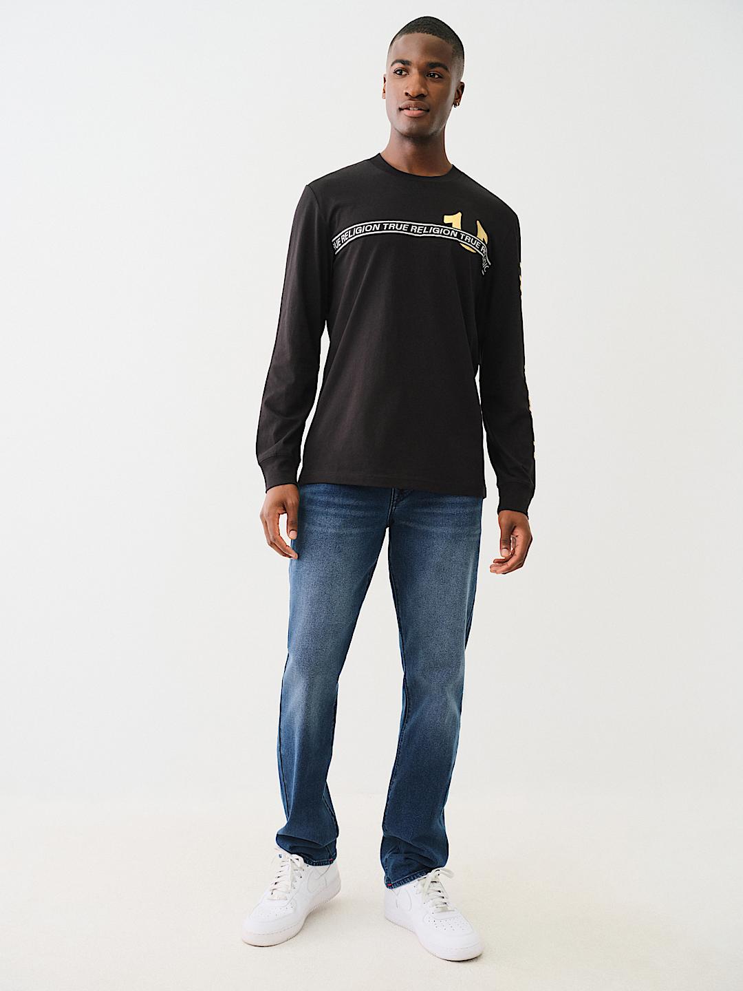 METALLIC TAPING LONG SLEEVE TEE