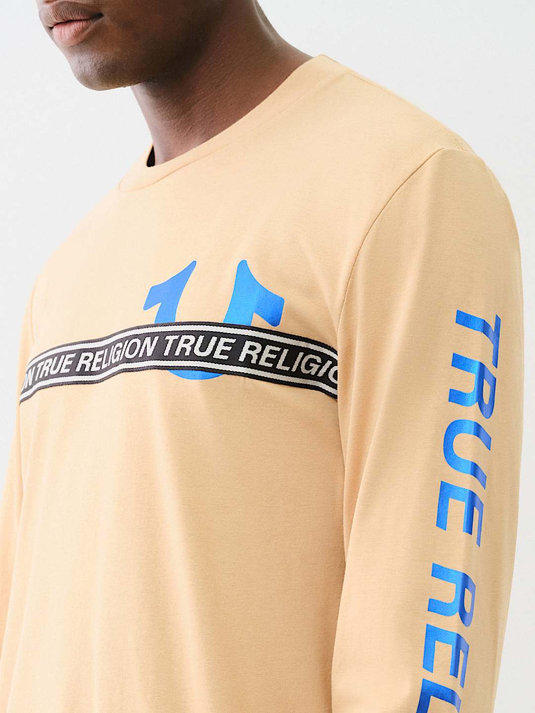 METALLIC TAPING LONG SLEEVE TEE