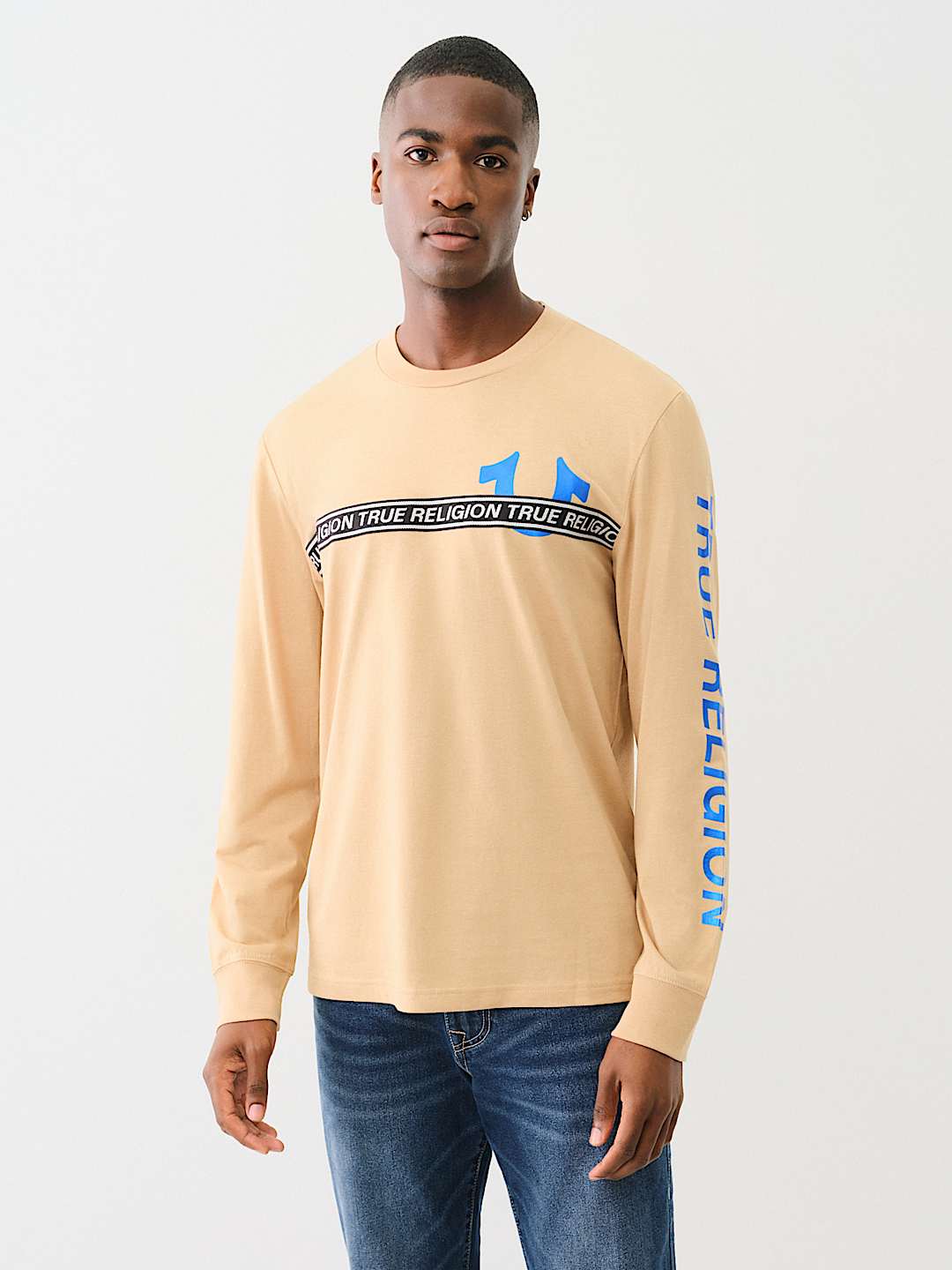METALLIC TAPING LONG SLEEVE TEE