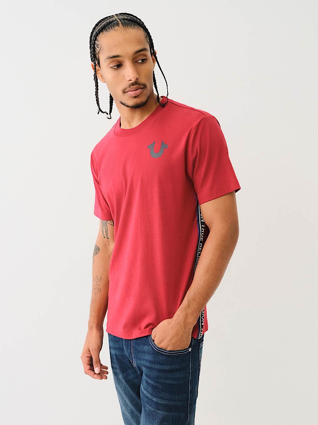 TRUE RELIGION CONTRAST TAPING TEE, image 5