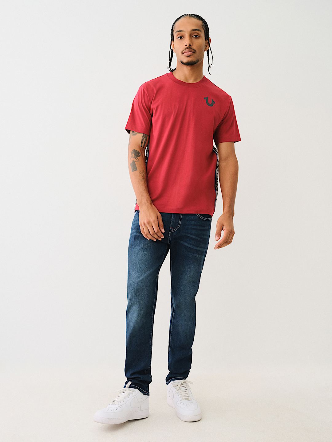 TRUE RELIGION CONTRAST TAPING TEE
