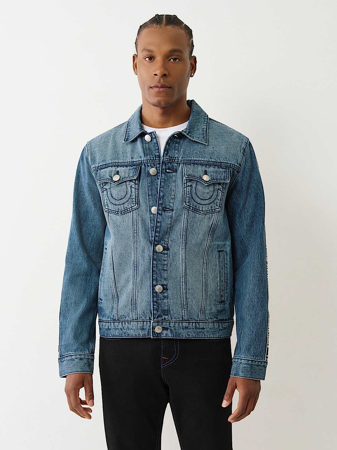 Vintage True Religion Denim Trucker Jacket Size XXL Dark