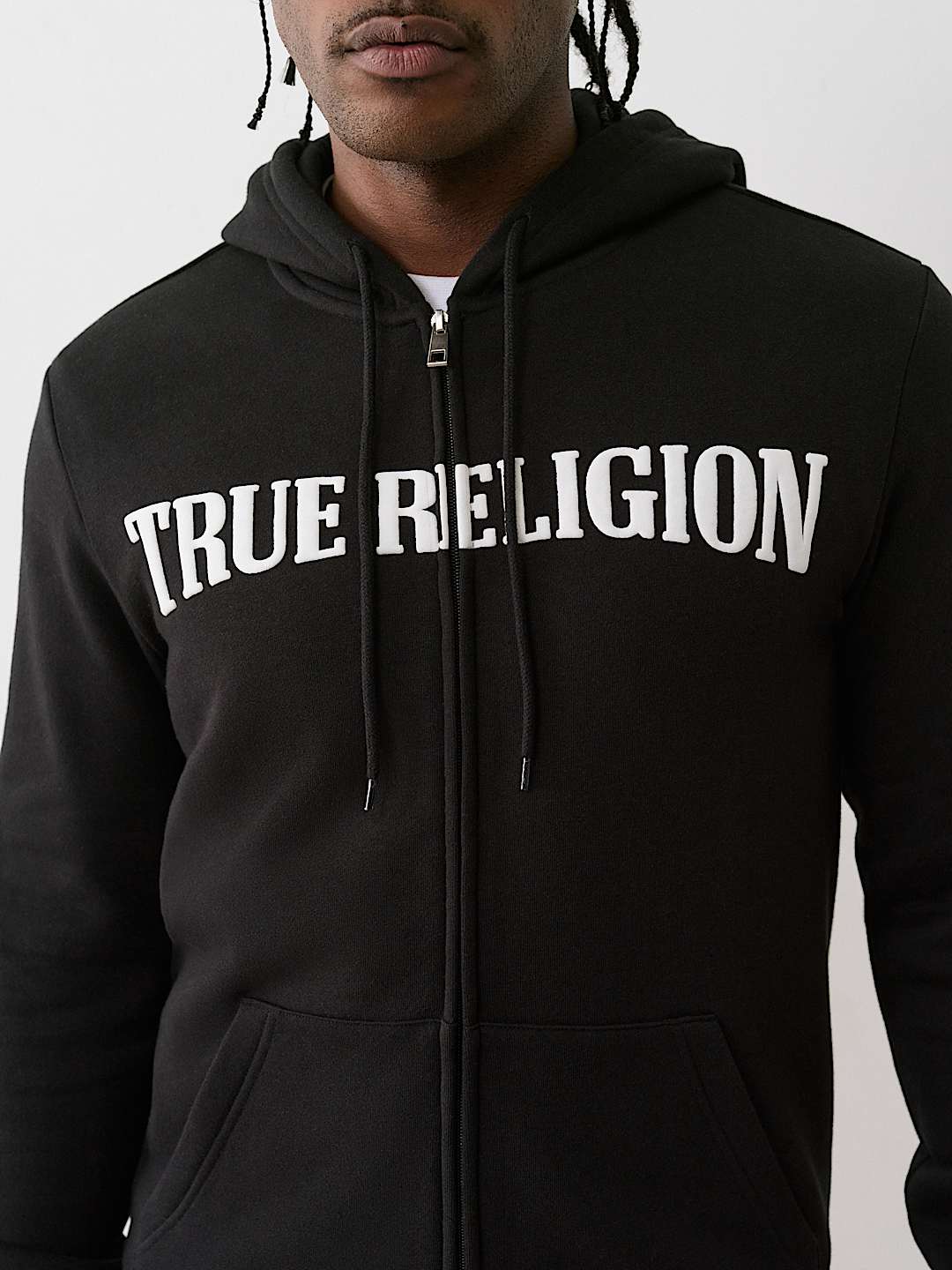 NEW TRUE RELIGION パフ ロゴ プリント フーディ ジップ 2色 PUFF PRINT LOGO ZIP HOODIE | True Religion