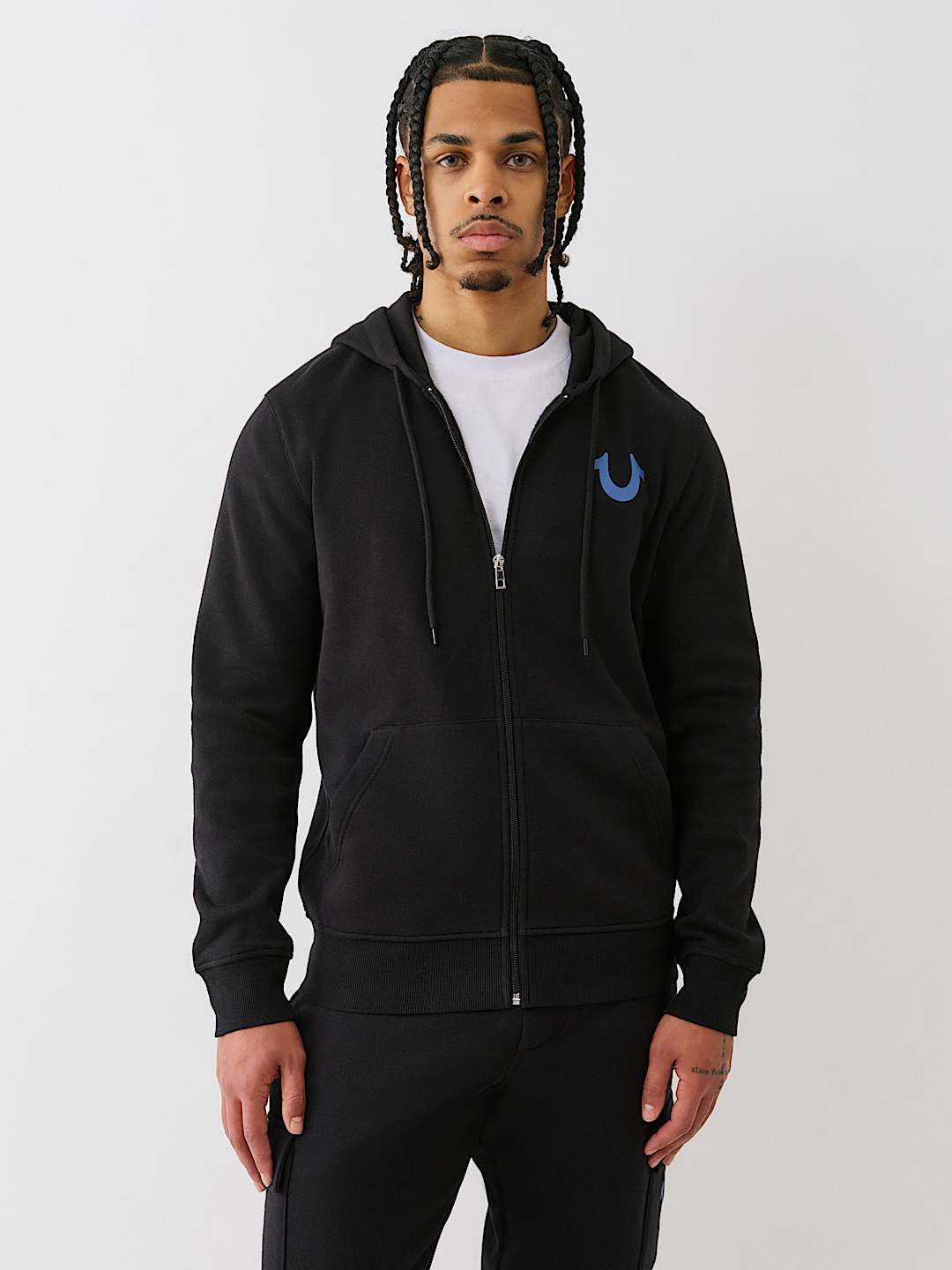 【TRUE RELIGION】★パーカー★ STUDDED RETRO LOGO ZIP HOODIE STUDDED RETRO LOGO ZIP HOODIE | True Religion