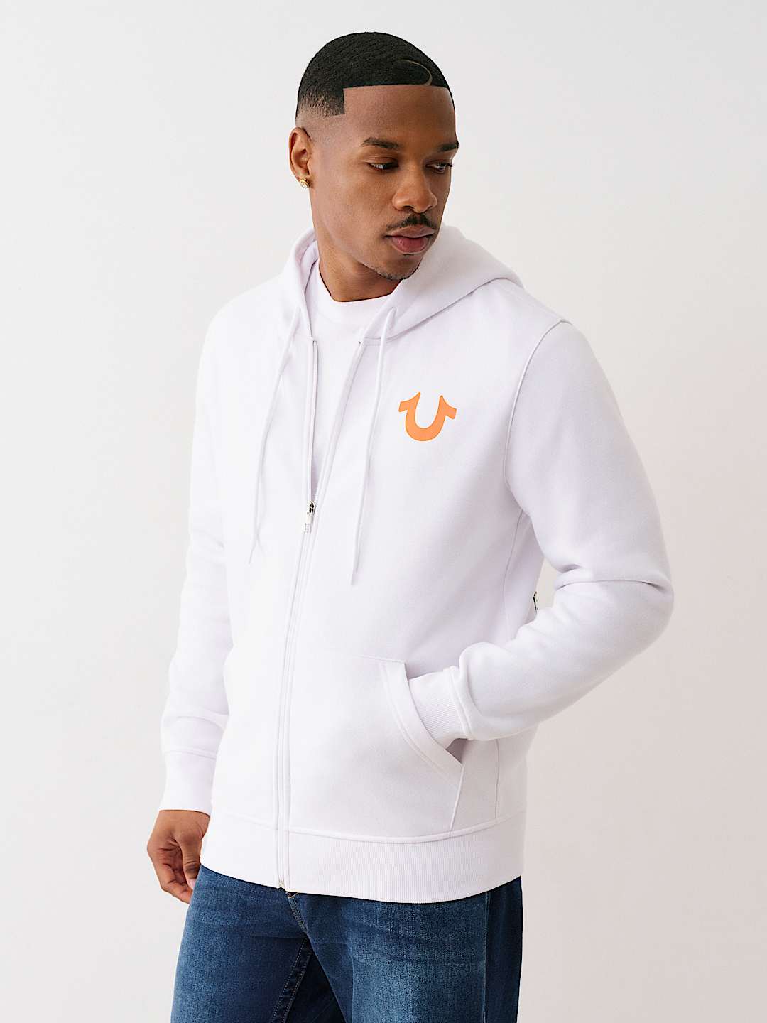STUDDED RETRO LOGO ZIP HOODIE, image 2