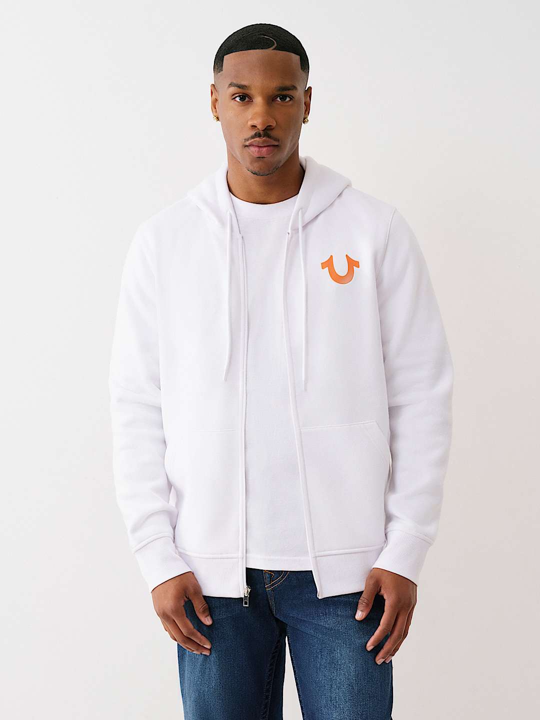 STUDDED RETRO LOGO ZIP HOODIE, image 3