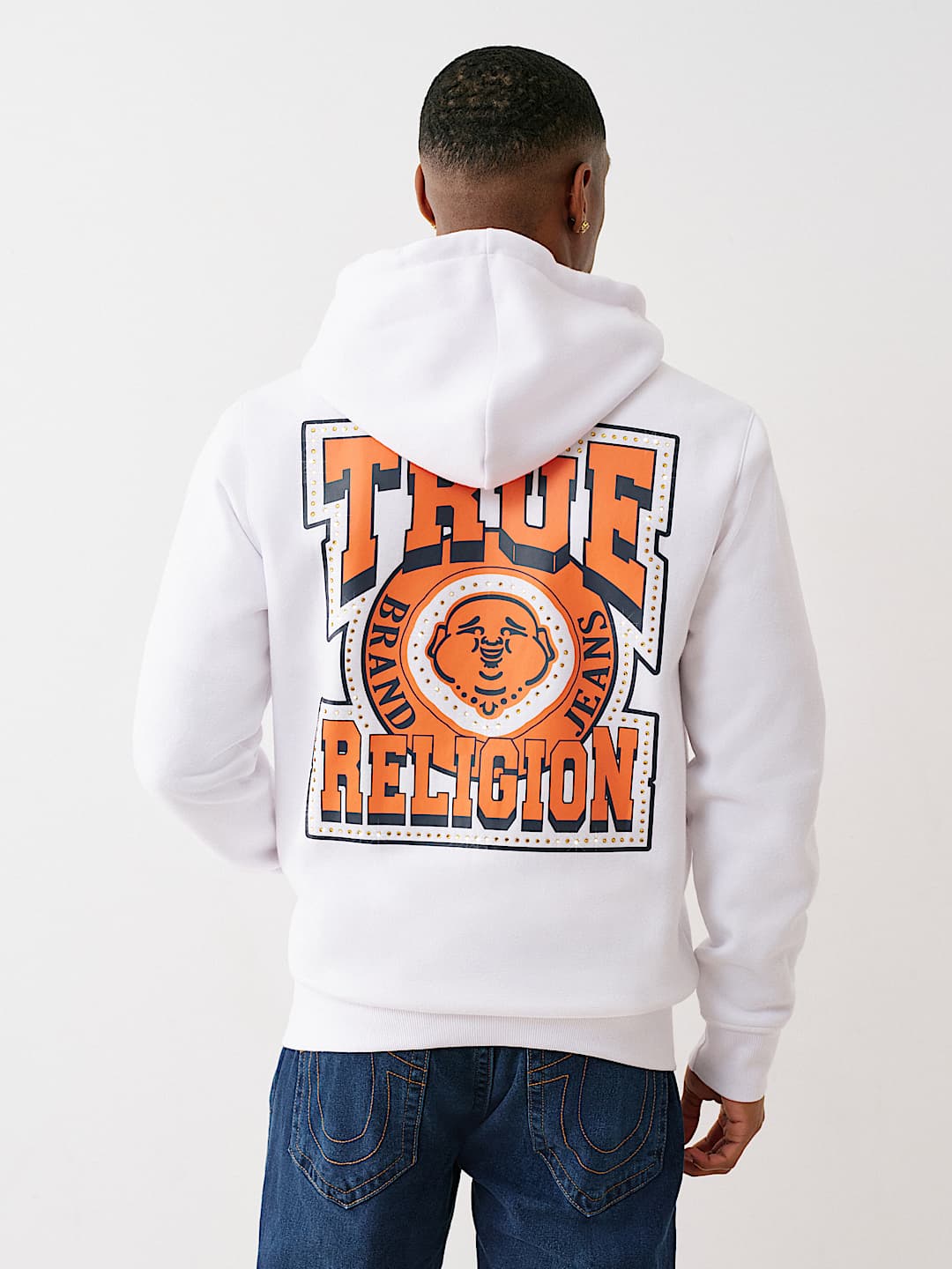STUDDED RETRO LOGO ZIP HOODIE, image 1