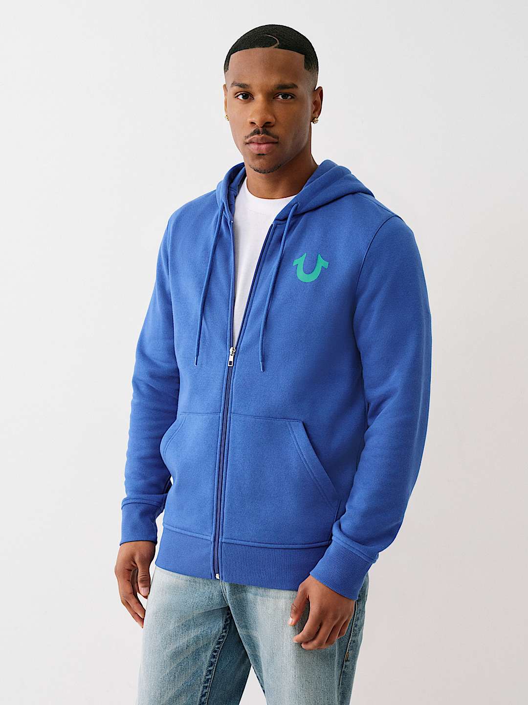 STUDDED RETRO LOGO ZIP HOODIE, image 3