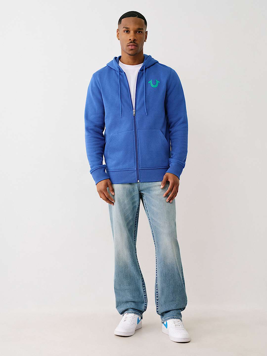 STUDDED RETRO LOGO ZIP HOODIE, image 6