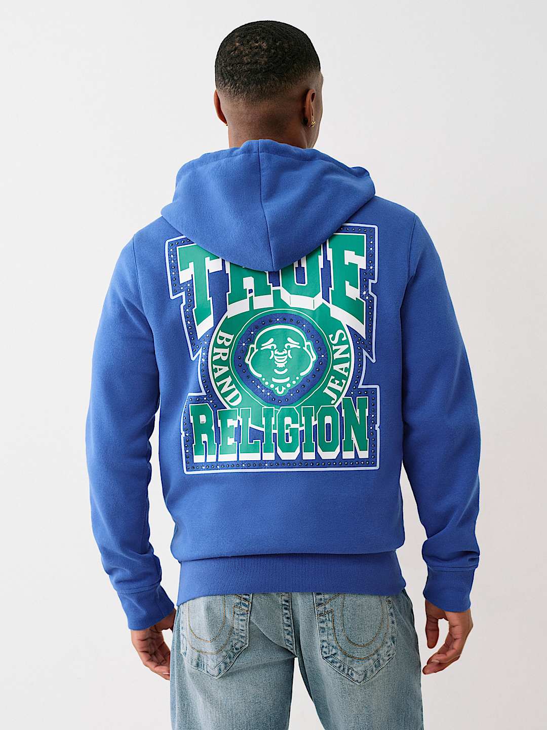 STUDDED RETRO LOGO ZIP HOODIE, image 1