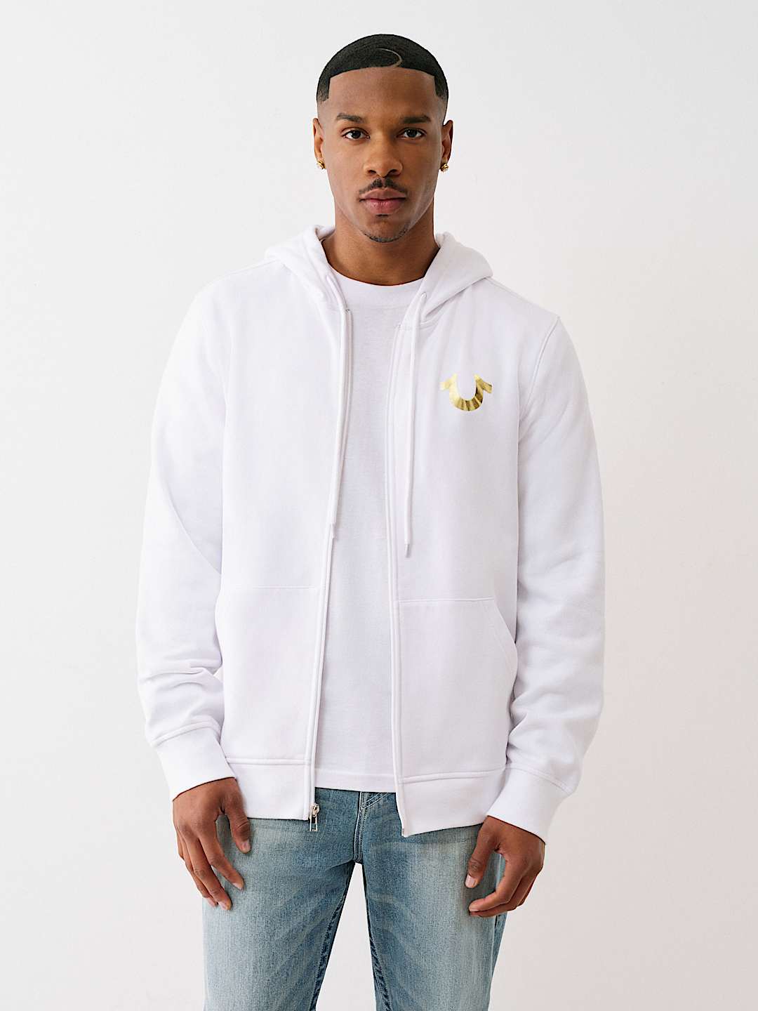 METALLIC BUDDHA ZIP HOODIE, image 2