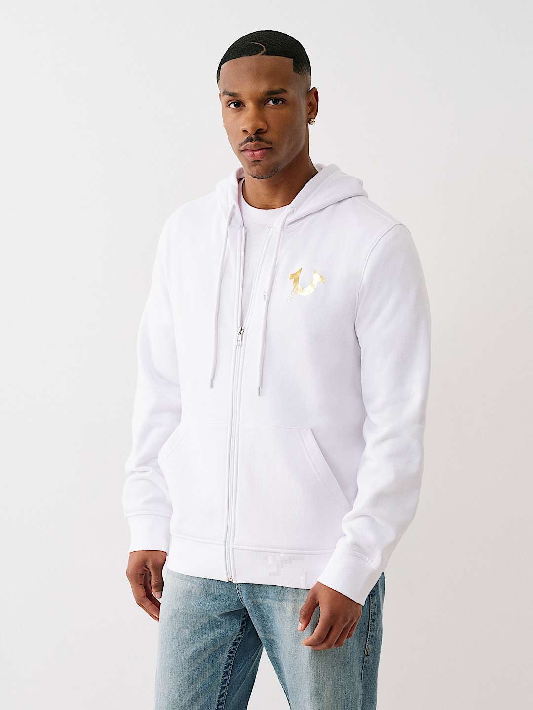 METALLIC BUDDHA ZIP HOODIE, image 3